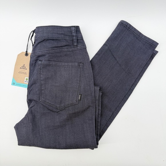 Prana Denim - Prana Kayla High Rise Jean Womens 0 Tall 34 Inseam Denim Solid Charcoal Grey NWT